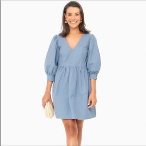 Tuckernuck slate blue taffeta Lizzie dress